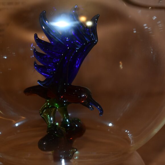 Tequila Casino Azul Hand-Blown Glass Decanter with Parrot Inside EMPTY BOTTLE - Picture 8 of 16